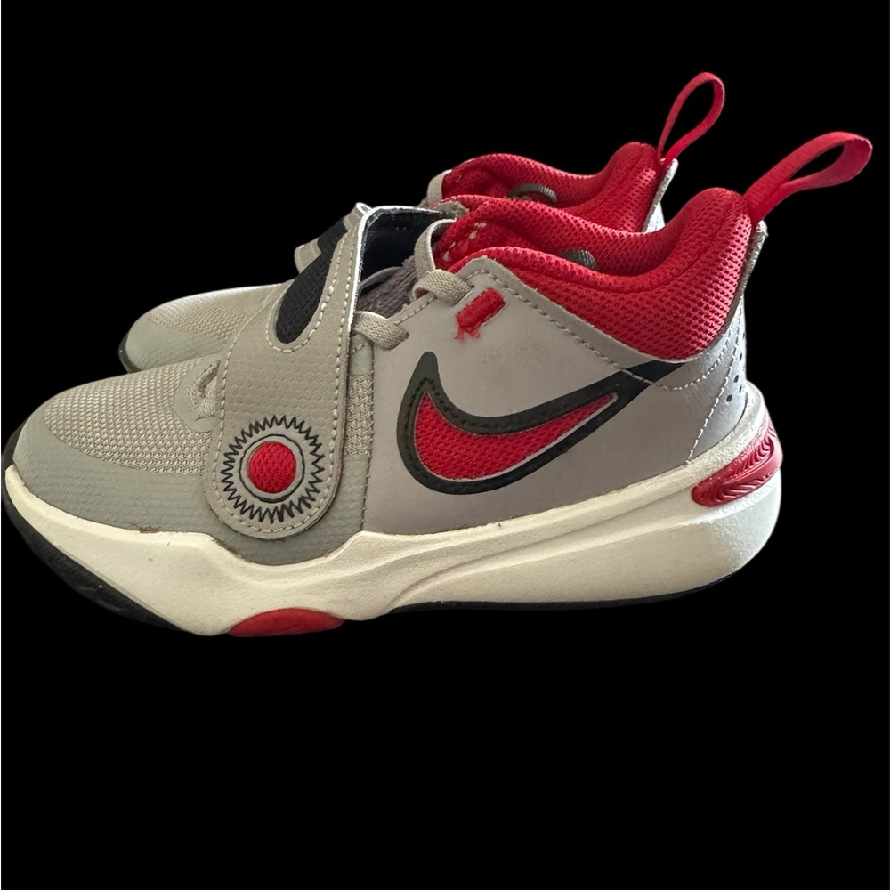 Kids Gray and Red Athletic Shoes